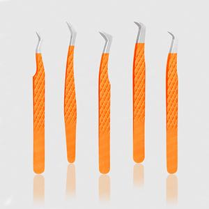 Pince à cils à poignée en diamant avec logo personnalisé pointe en fibre populaire pince à épiler à extension de cils en acier inoxydable la plus populaire privée - Product Image 3