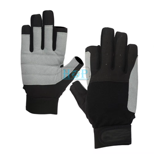 Breathable Half Finger Sailing Gloves with Reinforced Grip Palm Flexible Fit Adjustable Wrist Strap for Sailing <b>Yacht</b> Racing - Product Image 1
