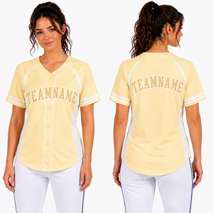 Camiseta de Béisbol para Mujer con Botones, Transpirable, Ecológica, de Secado Rápido, 100% Poliéster, con Nombre de Marca Personalizado en la Parte Delantera - Product Image 2