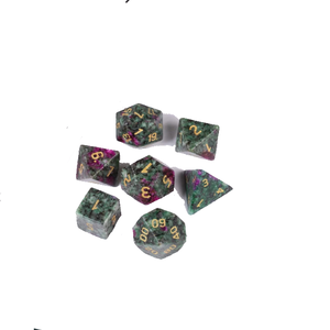 High quality stone dice Ruby fuchsite natural crystal reiki healing gemstones <b>Engraved</b> stone custom dice set Vikings crystal - Product Image 2