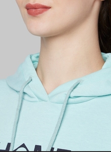 Sweat-shirt à capuche bleu clair pour femme avec imprimé « Home Is Where The Heart Lives », coupe classique, en coton tricoté, pour l'automne - Product Image 6