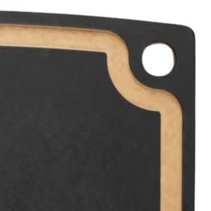 Tabla de Cortar Negra con Borde Marrón, Rectangular, con Orificio para Colgar, para Cocina, Carne, Verduras, Frutas y Preparación de Alimentos - Product Image 6