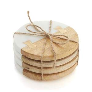 Eco-Friendly Natural <b>Marble</b> <b>Coasters</b> Durable Washable Stone Mats & Pads for Tea & Coffee - Product Image 6