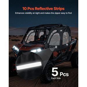 Cerramiento con cremallera a prueba de viento para puertas superiores blandas de Polaris RZR XP4 1000/Turbo 2014-2023 para cabina - Product Image 4