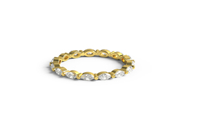 Minimalist 18K Gold Wedding Band Full Marquise Diamond Eternity <b>Ring</b> Minimalist <b>Stack</b> Band Fine Jewelry for Women - Product Image 1