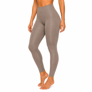 Leggings taille haute couleur unie, longueur intégrale, extensibles, respirants, effet ventre plat, rehaussement des fesses, style sportif, tricotés sans couture - Product Image 2