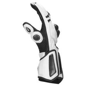 Gants en cuir à doigts entiers, noir et blanc, respirants, fermeture auto-agrippante, cyclisme, hommes, été - Product Image 3