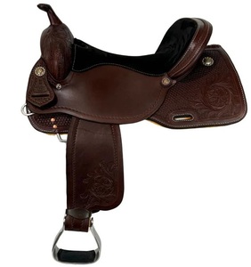 Selle de barrel racing western en cuir faite main sur mesure avec arceau en bois – Qualité supérieure – Fabricant exportateur - Product Image 1