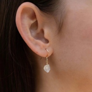 Raw Crystal Quartz Hoop <b>Earrings</b> Gold Plated Natural Gemstone Dangle <b>Earrings</b> Handmade Birthstone <b>Drop</b> Jewelry for Women Fashion - Product Image 4