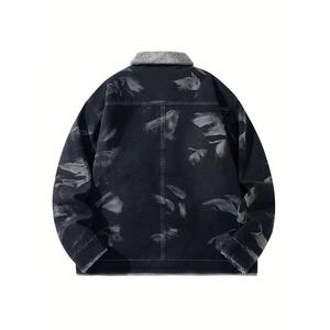 Blouson en jean vintage pour homme, en tissu tricoté personnalisé, respirant, coupe-vent, fermeture éclair, grande taille, style décontracté, hiver, Rabbit - Product Image 2