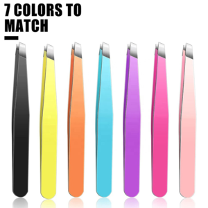 Premium Stainless Steel Slanted Tweezers for Eyebrow Shaping Precision Facial Hair Removal Durable Professional Beauty <b>Tool</b> - Product Image 1