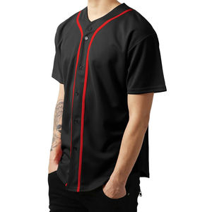 Vente directe d'usine, maillot de baseball respirant à manches courtes pour hommes, personnalisable, 100% polyester, vêtements de sport, maillot de baseball - Product Image 5