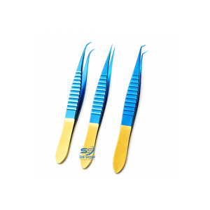 Forceps professionnels en titane bleu pour implantation capillaire, ensemble de 3 pièces, instruments de greffe de cheveux - Product Image 1