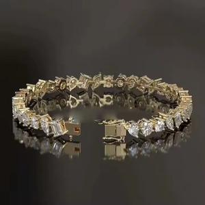Lab Grown Diamond Tennis <b>Bracelet</b> for Women and Men, Mix Cut Diamond Tennis <b>Bracelet</b> For Wedding, <b>Solid</b> Gold Diamond <b>Bracelet</b> - Product Image 2
