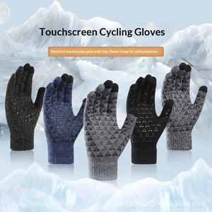 Wholesale Outdoor Cold Weather Plain Daily Use Women Men Warmth Acrylic/Cotton Touchscreen Knitted Winter <b>Gloves</b> - Product Image 6