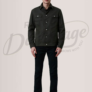 Mens Dark Green Cotton <b>Jacket</b> Casual Slim Fit Button Up <b>Lightweight</b> Utility <b>Jacket</b> Streetwear Fashion Shirt Coat - Product Image 5