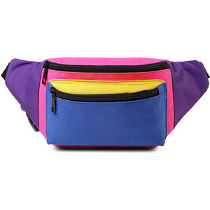 Custom Style Multicolor Unisex <b>Waist</b> <b>Bag</b> Zipper Closure Fashion Sport Chest Belt Color Block <b>for</b> Festival Travel Party Running - Product Image 1