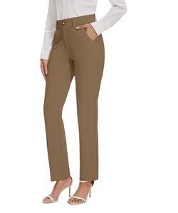 Pantalones de Vestir Rectos Elásticos para Mujer, NUEVA COLECCIÓN DE FÁBRICA DIRECTA DE BANGLADESH, para Trabajar o Traje Casual - Product Image 1