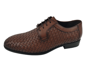 Chaussures Oxford pour hommes en cuir synthétique marron, bout pointu, lacets, respirantes, semelle intermédiaire confortable en EVA, toutes saisons, pour la marche - Product Image 4