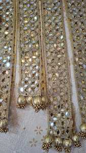 Guirnalda de bienvenida artesanal con espejos para bodas indias, Baraat Swagat Milni Mala Haar Patka, para padrinos de boda y damas de honor, ecológica - Product Image 3