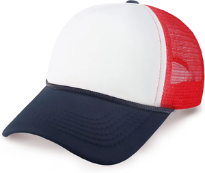 Casquette de camionneur classique d'été en maille avec broderie 3D, bicolore, unisexe, à sangle réglable, légère - Product Image 1