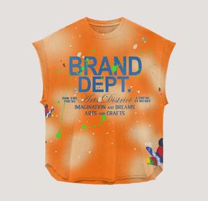 Ensemble deux pièces pour homme : T-shirt en coton délavé au soleil avec impression sérigraphiée de strass personnalisés et short de survêtement à rayures latérales effet usé - Product Image 4