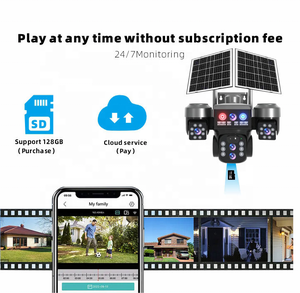 V380 Pro 4G 6MP 3중 렌즈 듀얼 태양광 패널 10배 줌 솔라 CCTV IP 네트워크 카메라 8000mAh 배터리 야간 투시 PIR 모션 감지 마이크 내장 - Product Image 4