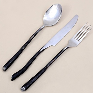 Juego de Cubiertos de 3 piezas de acero inoxidable pulido con espejo ecológico hecho a mano con logotipo personalizado y cuchillo forjado - Product Image 5