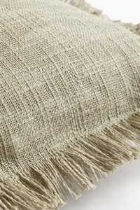 100% Cotton Slub Woven Fringe Cushion <b>Cover</b> Boho Decorative Throw Pillow <b>Cover</b> Handwoven Cotton Slub Cushion <b>Cover</b> with Tassels - Product Image 3