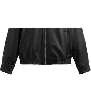 100% Leather Hot Premium Quality Winter <b>Jacket</b> for Men Front Logo Zipper Closure Waterproof Windproof Wool <b>Lined</b> Reversible OEM - Product Image 3