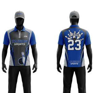 Custom Sublimated <b>Bowling</b> Jersey 180 GSM Moisture Wicking Polyester Blue Red White Panel Design Team Logo - Product Image 6