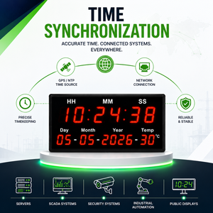 14-Digit <b>LED</b> Master <b>Clock</b> System | GPS NTP Time Server for Factory & Building - Product Image 1