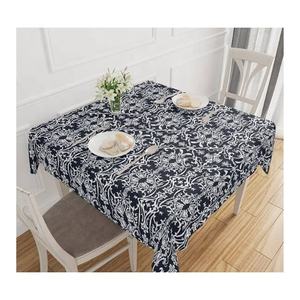 Tissu de protection de table rectangulaire imprimé blanc personnalisé 100% couverture de table standard légère en coton biologique pour les fêtes de mariage - Product Image 5