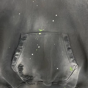 Vente en gros Sweat à capuche unisexe personnalisé coupe classique en tissu éponge 100% coton lourd délavé style vintage avec impression effet vieilli - Product Image 2