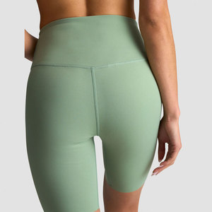 Shorts longs de sport pour femmes, 80% Spandex 20% Élasthanne, taille haute, motif uni, effet push-up des fesses, Fabricant de vêtements de sport - Product Image 5