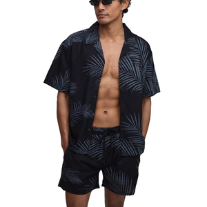 Ensemble t-shirt et short pour homme, coupe décontractée, été, coton respirant, tenue de sport décontractée pour la gym et les activités de plein air - Product Image 1