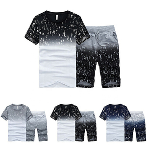 Custom Made <b>2</b>-<b>Piece</b> Summer Unisex Casual Breathable T-Shirt Shorts <b>Set</b> with 100% Cotton Fabric for <b>Men</b> - Product Image 2