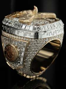 Stylish <b>Men</b> <b>Ring</b> Jewelry Custom Made <b>Rose</b> <b>Gold</b> Moissanite Diamond Championship <b>Ring</b> With Custom LOGO - Product Image 4