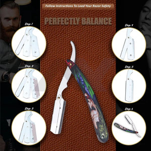 Navaja de Afeitar Profesional de Acero Inoxidable 100%, para Barbería, con Filo Recto, Recubrimiento Joker, Herramienta de Afeitado de Precisión - Product Image 5