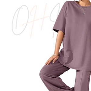 Conjunto de Pantalones Anchos y Camiseta Ligera de Algodón 100% Transpirable, Unisex, Talla Grande, Ropa Casual de Dos Piezas - Product Image 5