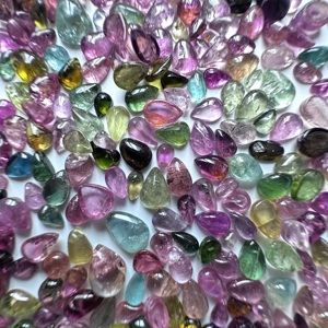 Lote de Turmalina Natural Multicolor en Forma de Pera Cabujón de 133 Quilates |   Piedras Preciosas Sueltas de 3x5mm a 6x8mm - Product Image 2