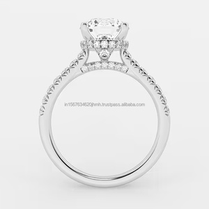 Anillo fino de estilo Vintage de oro de 14 quilates, Diamante cultivado en laboratorio certificado IGI, Perla de lujo, compromiso para mujer, regalo de aniversario de boda, bisel - Product Image 2
