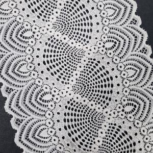 Cinta de encaje elástico floral festoneado de nailon y elastano ligero de 17 cm, ribete de encaje de punto por urdimbre para lencería, banda de sujetador y uso en bodas - Product Image 1