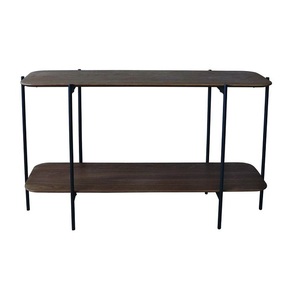 Mesa de Centro Rústica de Metal con Tapa de Vidrio, Mueble Decorativo Resistente para Interiores de Casas de Campo e Industriales - Product Image 6