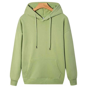 เสื้อฮู้ดดี้โอเวอร์ไซส์สีเขียวมิ้นท์ ผ้าฝ้าย 100% สำหรับผู้ชาย ผ้าฟลีซเนื้อนุ่ม ระบายอากาศได้ดี มีฮู้ด สวมใส่สบายๆ ในฤดูหนาว สามารถสั่งทำลายพิมพ์ด้านหน้าได้ - Product Image 3