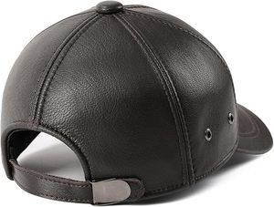 Autumn <b>Winter</b> Warm Brown Leather Baseball <b>Cap</b> Windproof Soft Leather Dad Hat <b>Men</b> Outdoor Thermal Leather <b>Cap</b> Wholesale - Product Image 6