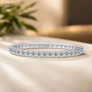 Elegant Moissanite Tennis Bracelet Plated <b>Gold</b> Brilliant Round Shape Diamond Trendy Anniversary Gift for Her - Product Image 1