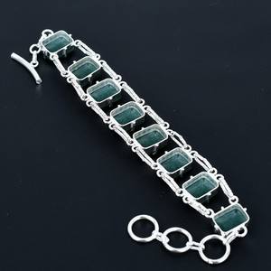 Emerald Gemstone Handmade <b>Bracelet</b> 925 <b>Sterling</b> <b>Silver</b> Adjustable Clasp Statement Jewelry Bold Gift For Her - Product Image 5