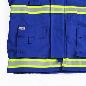 Traje unisex azul marino/azul claro 100% algodón FR, ropa de trabajo de seguridad con tiras reflectantes - Product Image 4