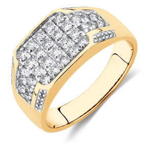 Bague pour homme en or jaune 14 carats avec diamants blancs de 1,15 carat, pureté VVS, bijoux hip-hop pour homme, bague diamant pour homme - Product Image 3